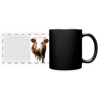 Kuh Poster - Panorama-Tasse farbig - Schwarz - Vorne
