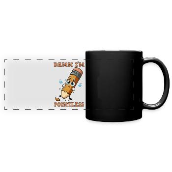 Damn I'm pointless - Full Colour Panoramic Mug - black - Front