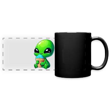 Alien Alien Bleu Glace Vert - Mug panoramique uni - noir - Devant