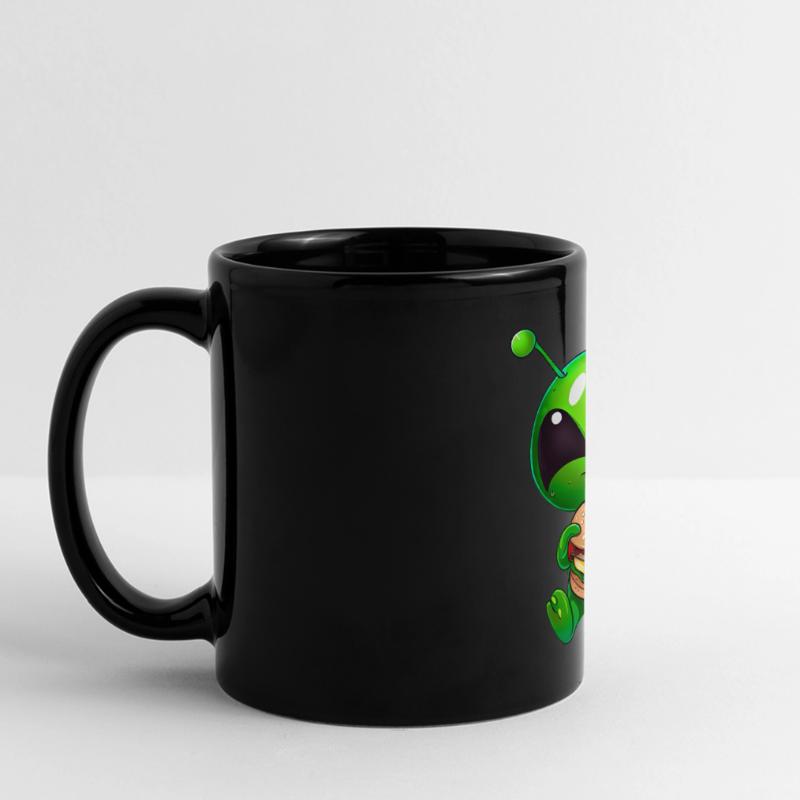 Hungry Alien: Dévoreur de cheeseburger Mug panoramique uni