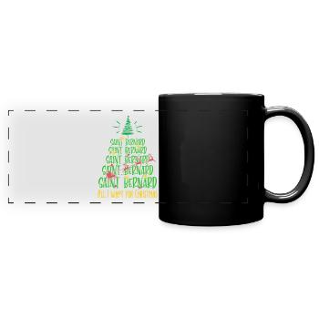Bernhardiner Hund Weihnachten Hunderasse - Panorama-Tasse farbig - Schwarz - Vorne
