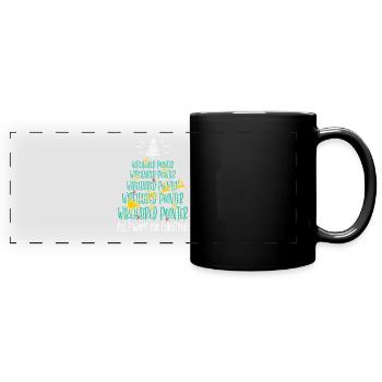 Deutsch Drahthaar Hund Weihnachten Hunderasse - Panorama-Tasse farbig - Schwarz - Vorne