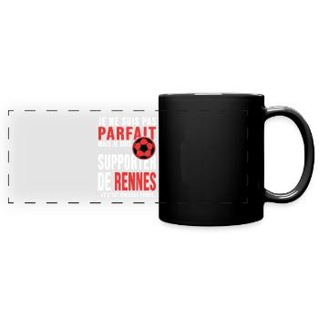 supporter foot Rennes club humour football rennais - Mug panoramique uni - noir - Devant