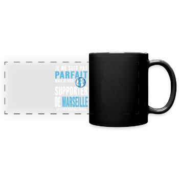 supporter football club humour football marseille - Mug panoramique uni - noir - Devant