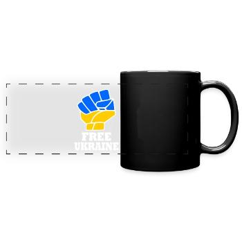 Free ukraine - Full Colour Panoramic Mug - black - Front