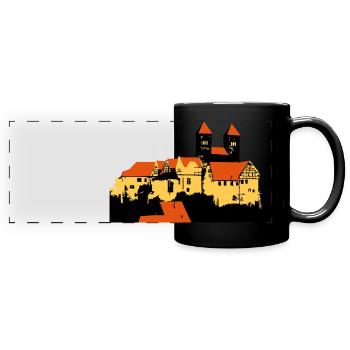 Schloss Quedlinburg - Panorama-Tasse farbig - Schwarz - Vorne