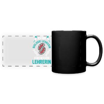 Biologie Bio Lehrer - Panorama-Tasse farbig - Schwarz - Vorne