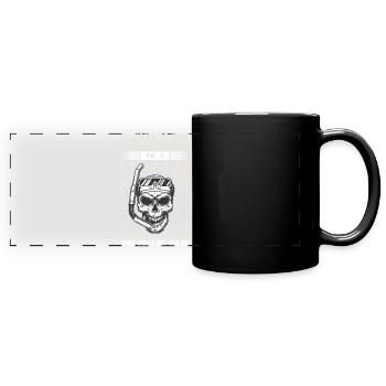 Schnorcheln Totenkopf Be Nice To a Diver - Panorama-Tasse farbig - Schwarz - Vorne