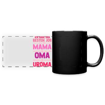 Mutter Mama Oma Uroma - Panorama-Tasse farbig - Schwarz - Vorne