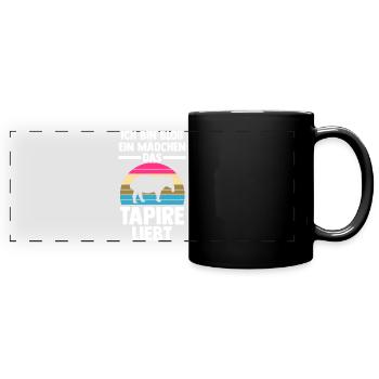 Tapir - Panorama-Tasse farbig - Schwarz - Vorne
