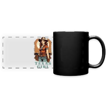 Texas Girl - Full Colour Panoramic Mug - black - Front