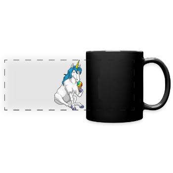 Unicorn Waffle Ice Cream - Full Colour Panoramic Mug - black - Front
