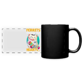 Drôle d’amant furet belette mammifère animal - Mug panoramique uni - noir - Devant
