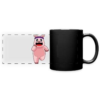 Cochon Jogger Jogging Sport - Mug panoramique uni - noir - Devant