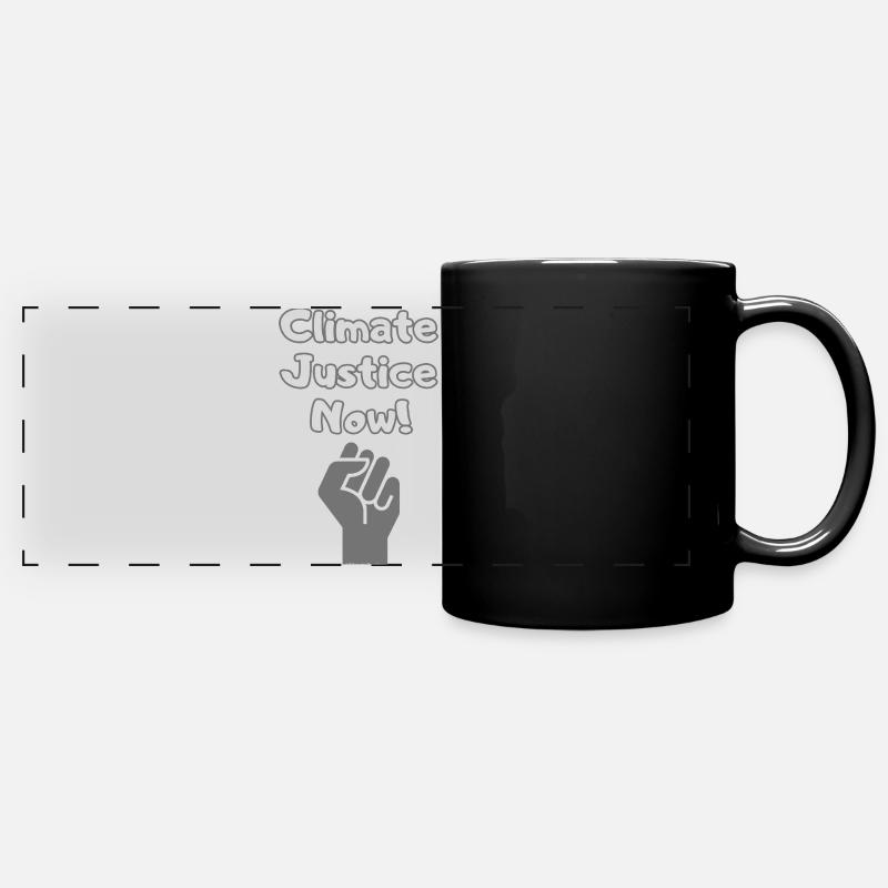Climate Justice Now – Climate Protection Statement Wear - Full Colour Panoramic Mug - black