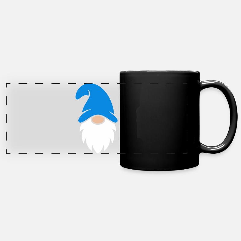 Azure Gnome Bearded Icon - Full Colour Panoramic Mug - black