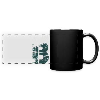 Grunge 13 Numeric Glyph - Full Colour Panoramic Mug - black - Front