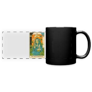 Hohepriesterin Cannabis Tarot - Panorama-Tasse farbig - Schwarz - Vorne