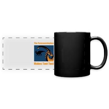 Dinosaurier Parasaurolophus Dino Geschenk - Panorama-Tasse farbig - Schwarz - Vorne
