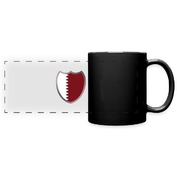 Qatar (Katar_Wappen) - Mug panoramique uni - noir - Devant