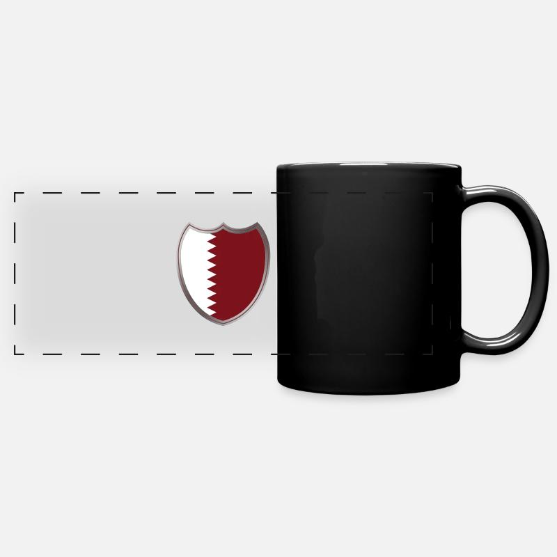 Qatar (Katar_Wappen) - Full Colour Panoramic Mug - black