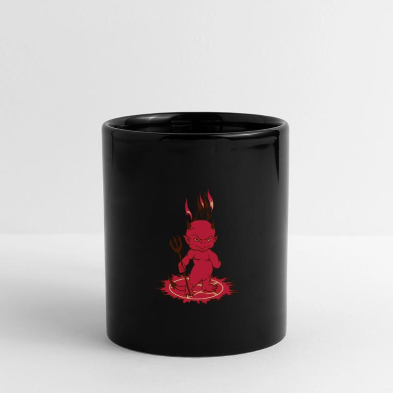 Red Flame Devil Panorama-Tasse farbig
