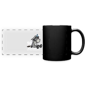 50 Kopf Hoch Das Kann Jedem Passieren Esel 50 Gebu - Panorama-Tasse farbig - Schwarz - Vorne