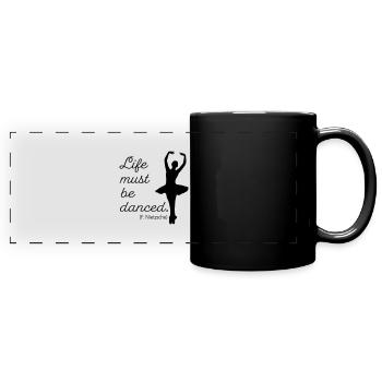 tanzen - Panorama-Tasse farbig - Schwarz - Vorne