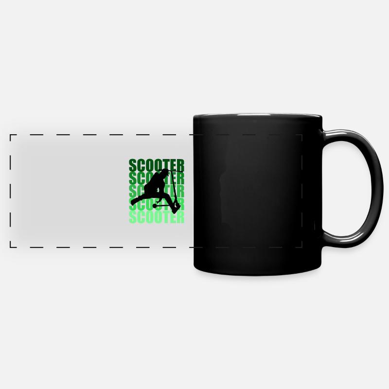 scooter - Full Colour Panoramic Mug - black