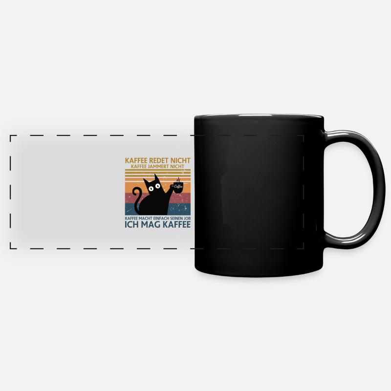 Le café ne parle pas café Ne se lamente pas - Mug panoramique uni - noir