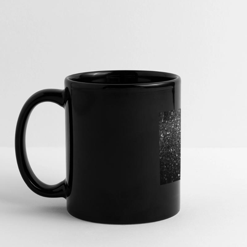Funkelnder schwarzer Glitter Panorama-Tasse farbig