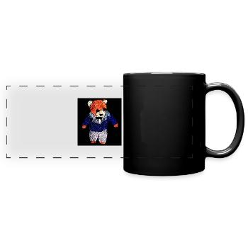 Hochzeitstag ,bräutigam - Panorama-Tasse farbig - Schwarz - Vorne