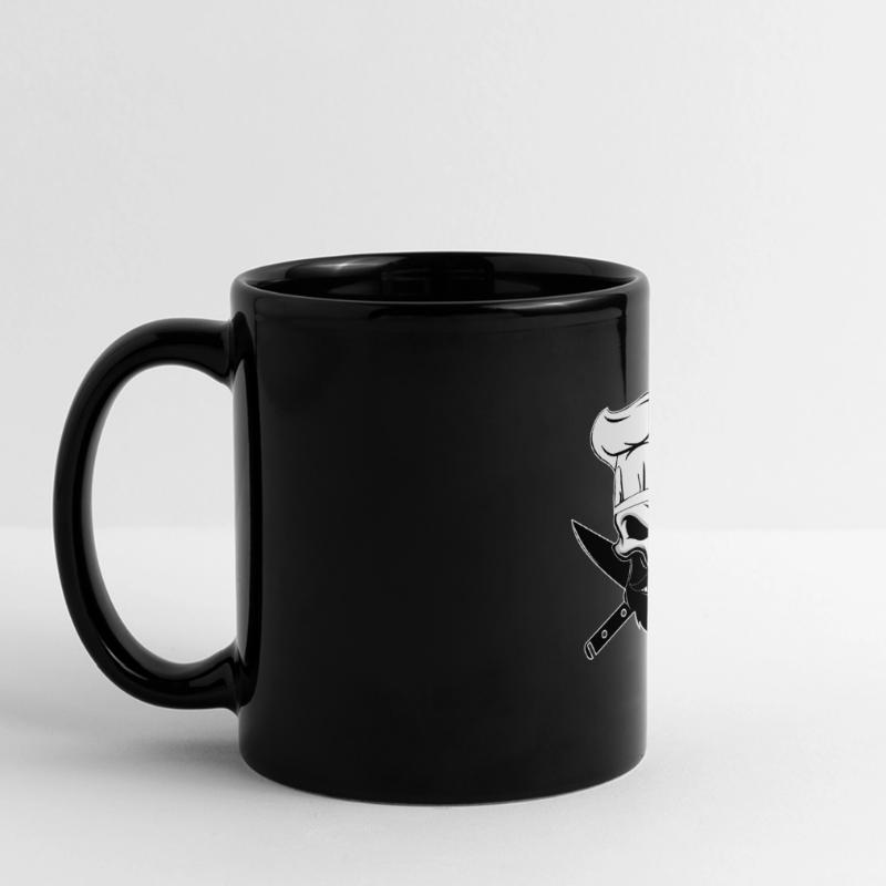 chef beard skeleton chef bearded bone baking Full Colour Panoramic Mug