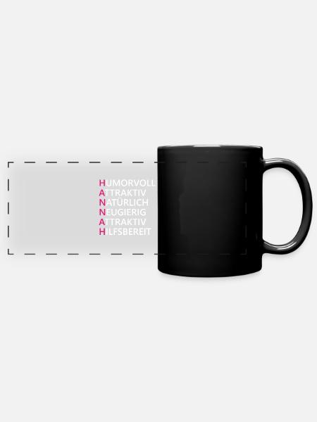 Hannah Name Geschenk - Panorama-Tasse farbig - Schwarz