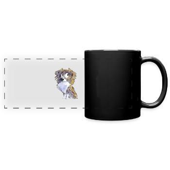 Chibi Berger Australien - Rouge Merle - Mug panoramique uni - noir - Devant