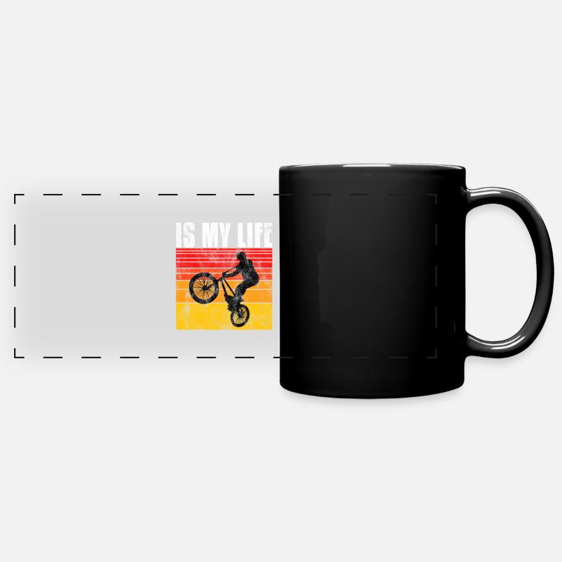 Le BMX c'est ma vie Vélo Vélo Motocross - Mug panoramique uni - noir