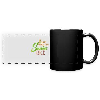 Schlangenbesitzer Schlangenliebhaber Schlangen - Panorama-Tasse farbig - Schwarz - Vorne