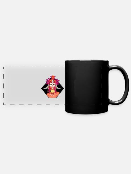 SCHÄDEL - Panorama-Tasse farbig - Schwarz