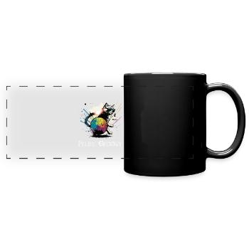 Groovy Feline - Panorama-Tasse farbig - Schwarz - Vorne