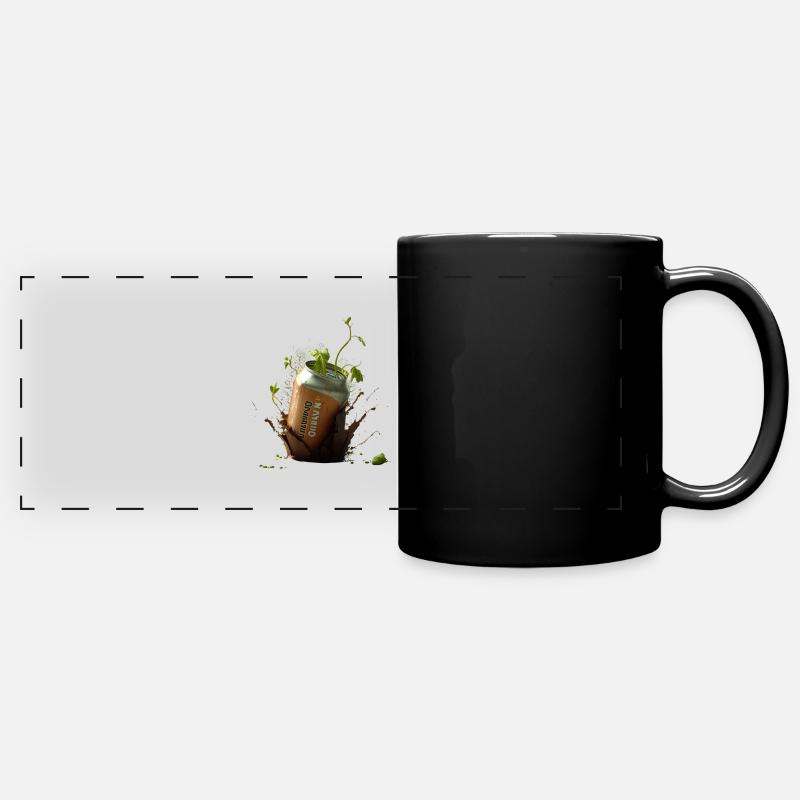 Hops and craft beer cans - Full Colour Panoramic Mug - black