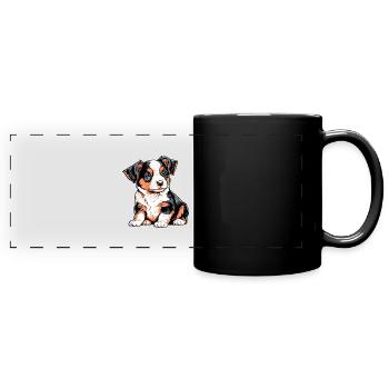 Cute puppy - Full Colour Panoramic Mug - black - Front