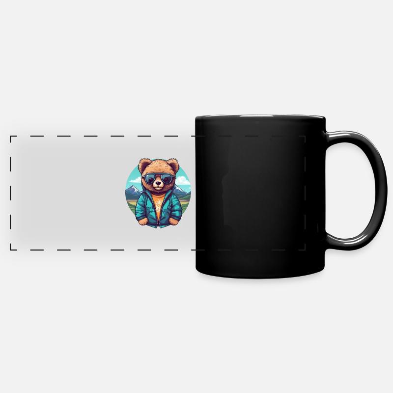 Cool bear - Full Colour Panoramic Mug - black