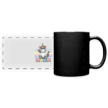 Maria Unicorn Name - Full Colour Panoramic Mug - black - Front