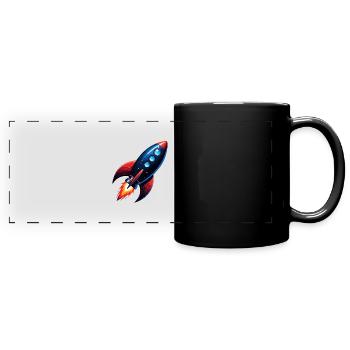 Démarreur de lancement de fusée - Mug panoramique uni - noir - Devant