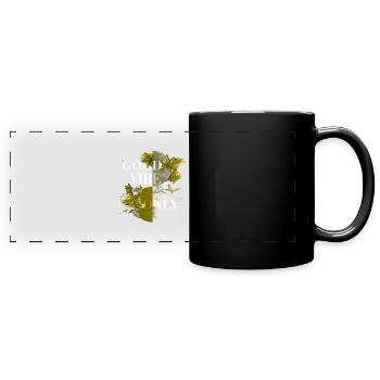 Vibes Only Sticker Quote Vector Vintage Art Styles - Full Colour Panoramic Mug - black - Front