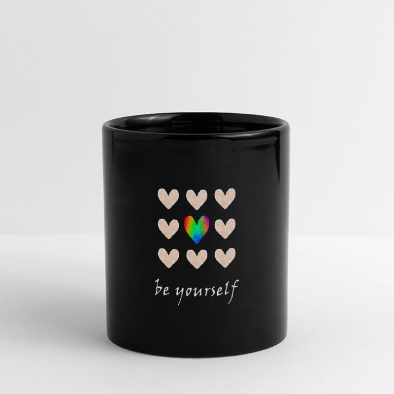 Sei du selbst - Regenbogenfarben Panorama-Tasse farbig