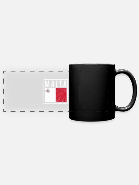 Malta - Panorama-Tasse farbig - Schwarz