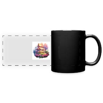 Charming Cottage Escape - Panorama-Tasse farbig - Schwarz - Vorne
