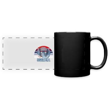 Serbien - Panorama-Tasse farbig - Schwarz - Vorne