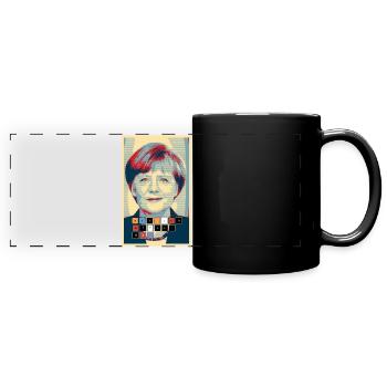 Angela Merkel dans le design Hope we-create-the - Mug panoramique uni - noir - Devant